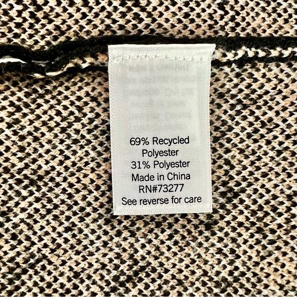 NEW! NINE WEST houndstooth open front long cardigan sweater with pockets Small - Picture 7 of 7